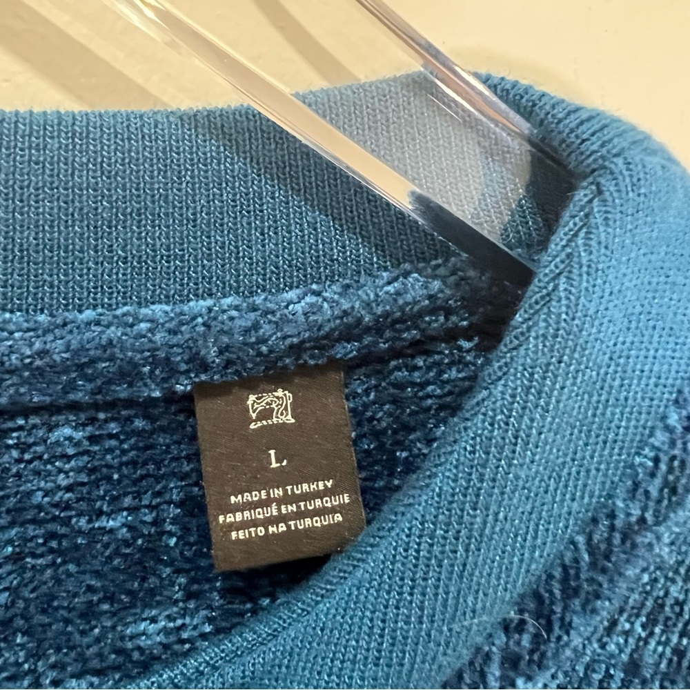 Scotch & Soda Rib Velvet Crewneck Sweater Pullover Sweatshirt Blue Women's‎ Sz L - Picture 5 of 9